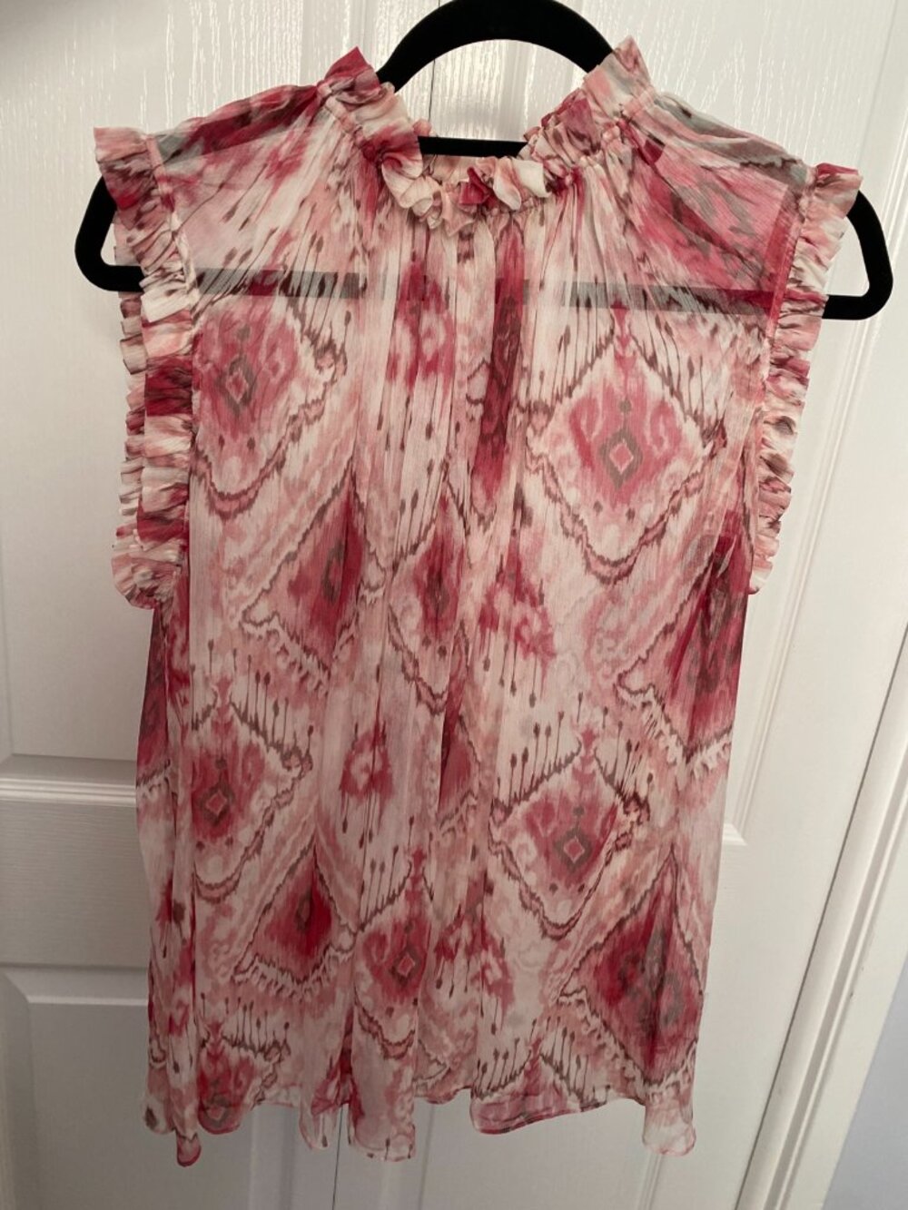 Zimmerman 100% SILK sleeveless pink, magenta slightly see through blouse
